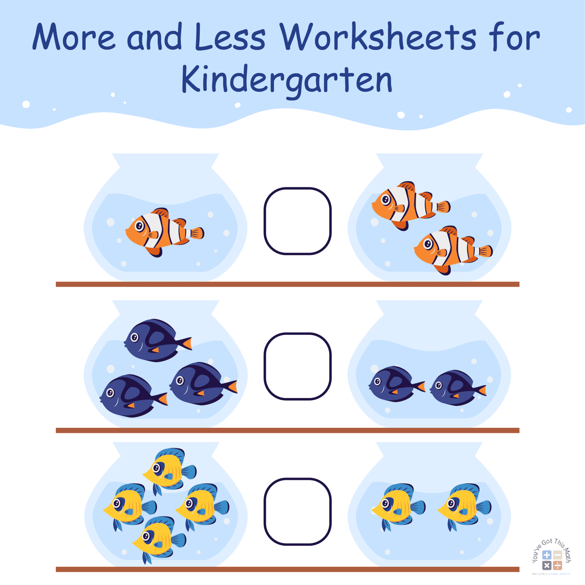 10 Free More And Less Worksheets For Kindergarten