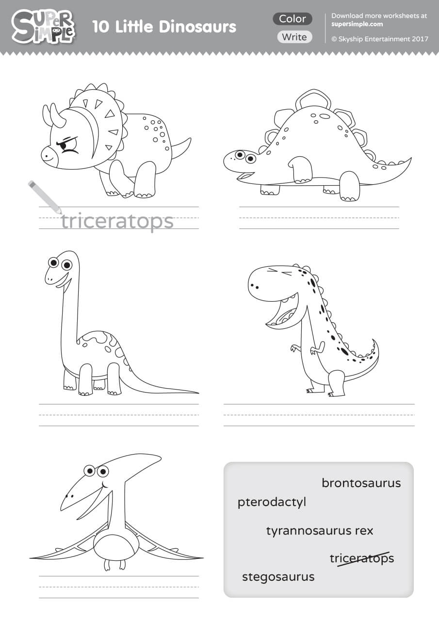 Printable Dinosaur Worksheets For Kindergarten