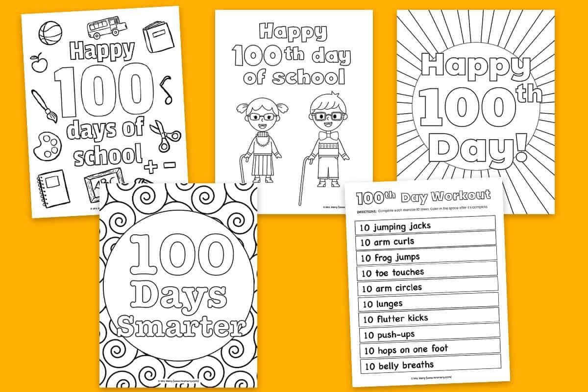 100 Days Of School Activities U0026 Coloring Pages Free Printables Mrs Merry