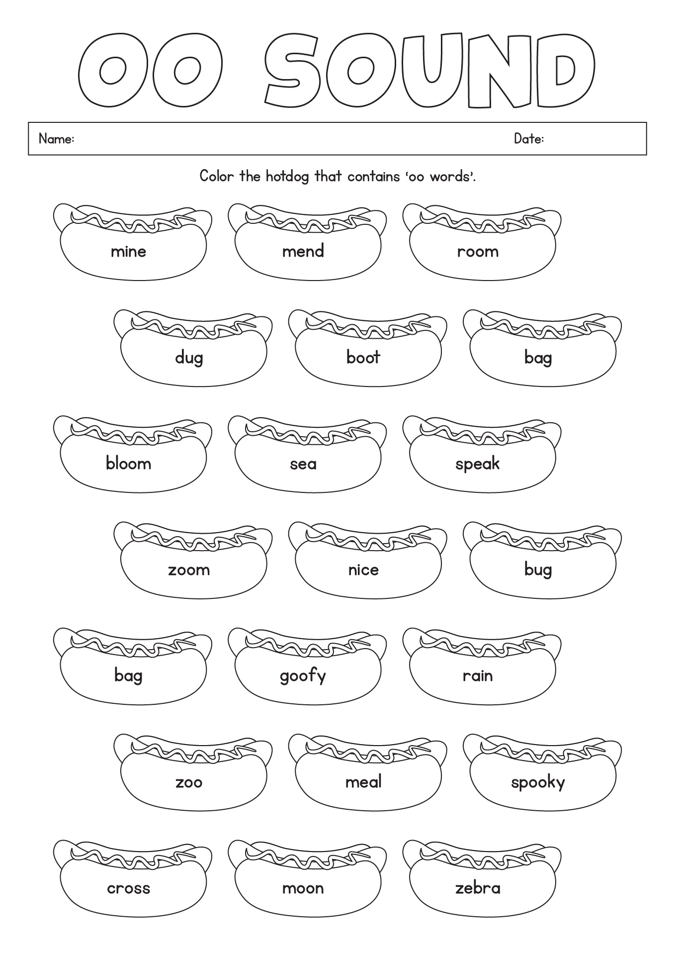 11 Phonics Oo Words Worksheets For First Grade Free PDF At Worksheeto