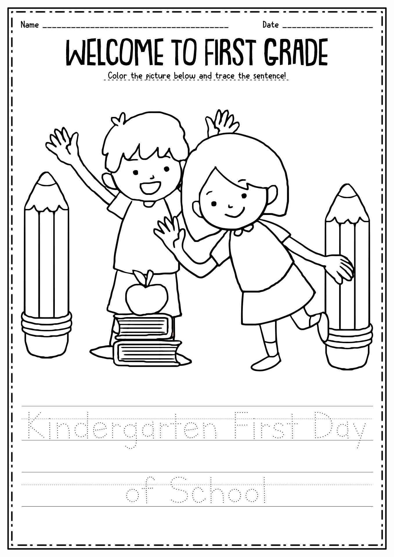 12 First Day Of Kindergarten School Worksheets Free PDF At Worksheeto