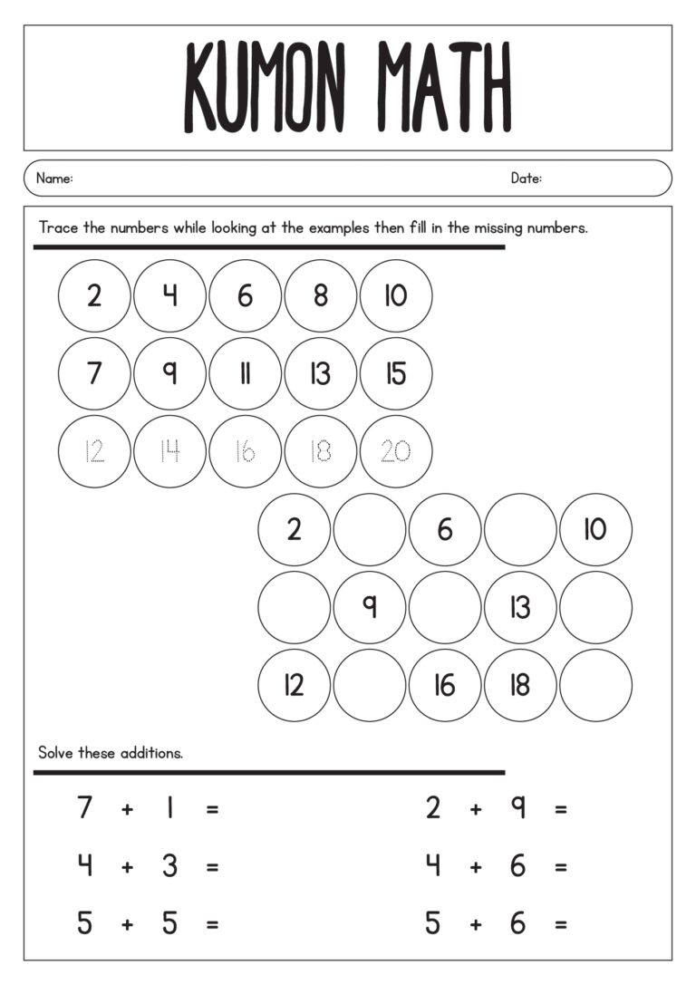 12 First Grade Kumon Worksheets Free PDF At Worksheeto