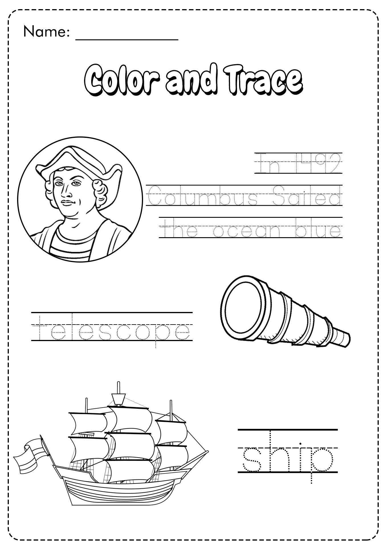 14 Christopher Columbus Kindergarten Worksheets Free PDF At Worksheeto