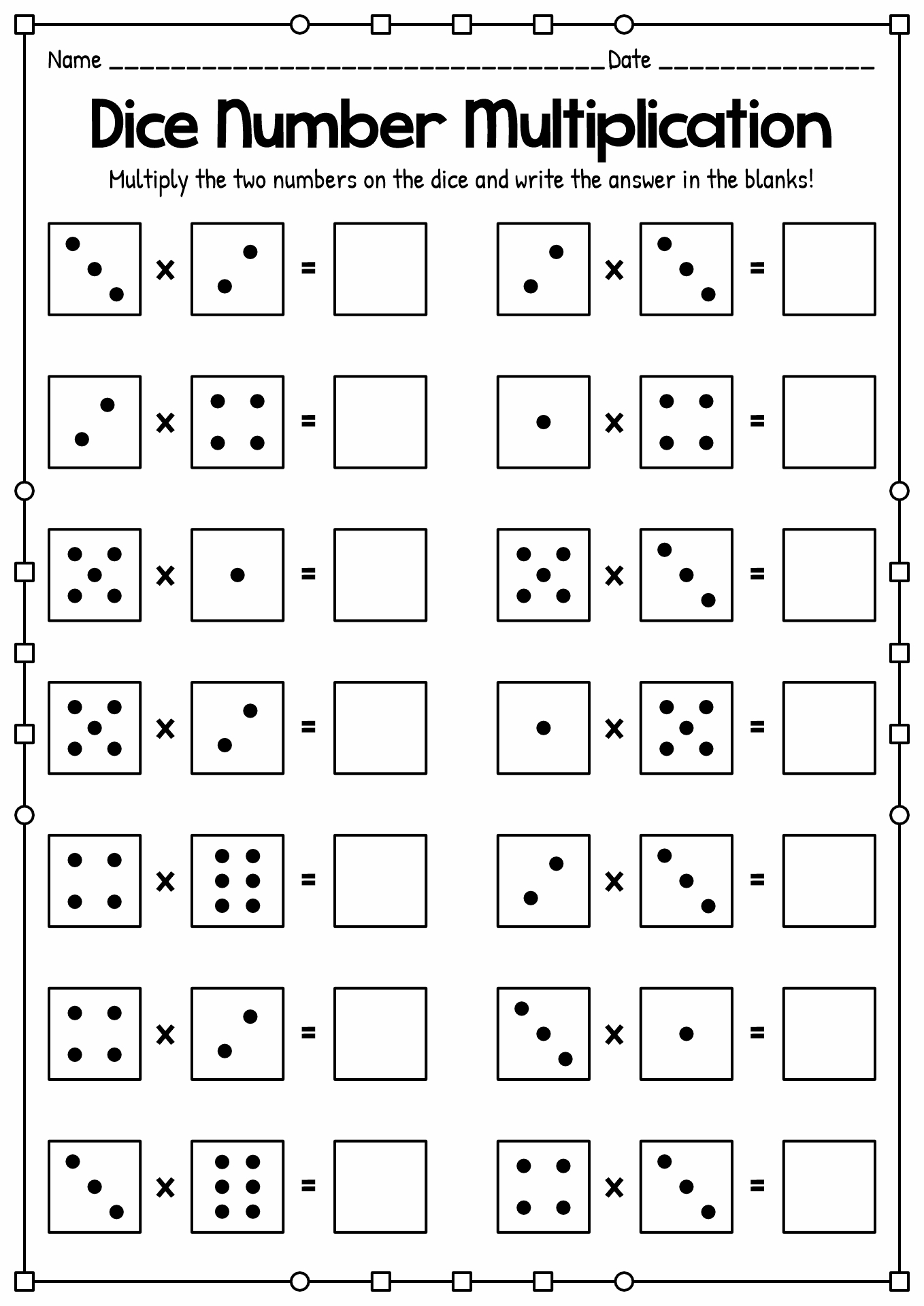 Dice Math Worksheets For Kindergarten