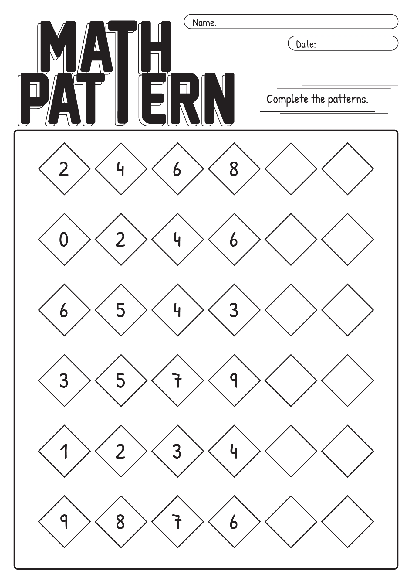 Patterns In Enviroment Kindergarten Math Worksheets