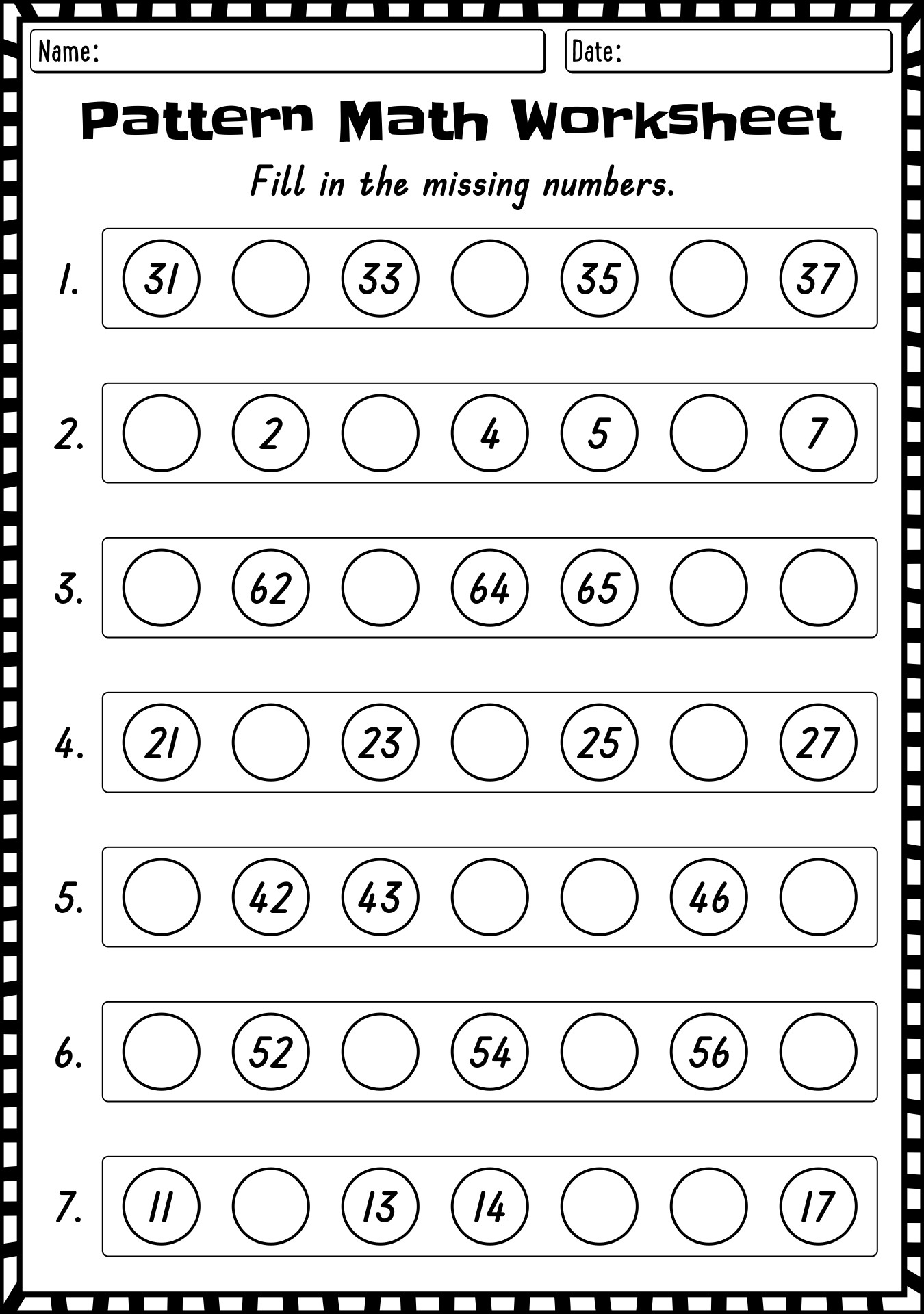 15 1st Grade Pattern Worksheets Printables Free PDF At Worksheeto