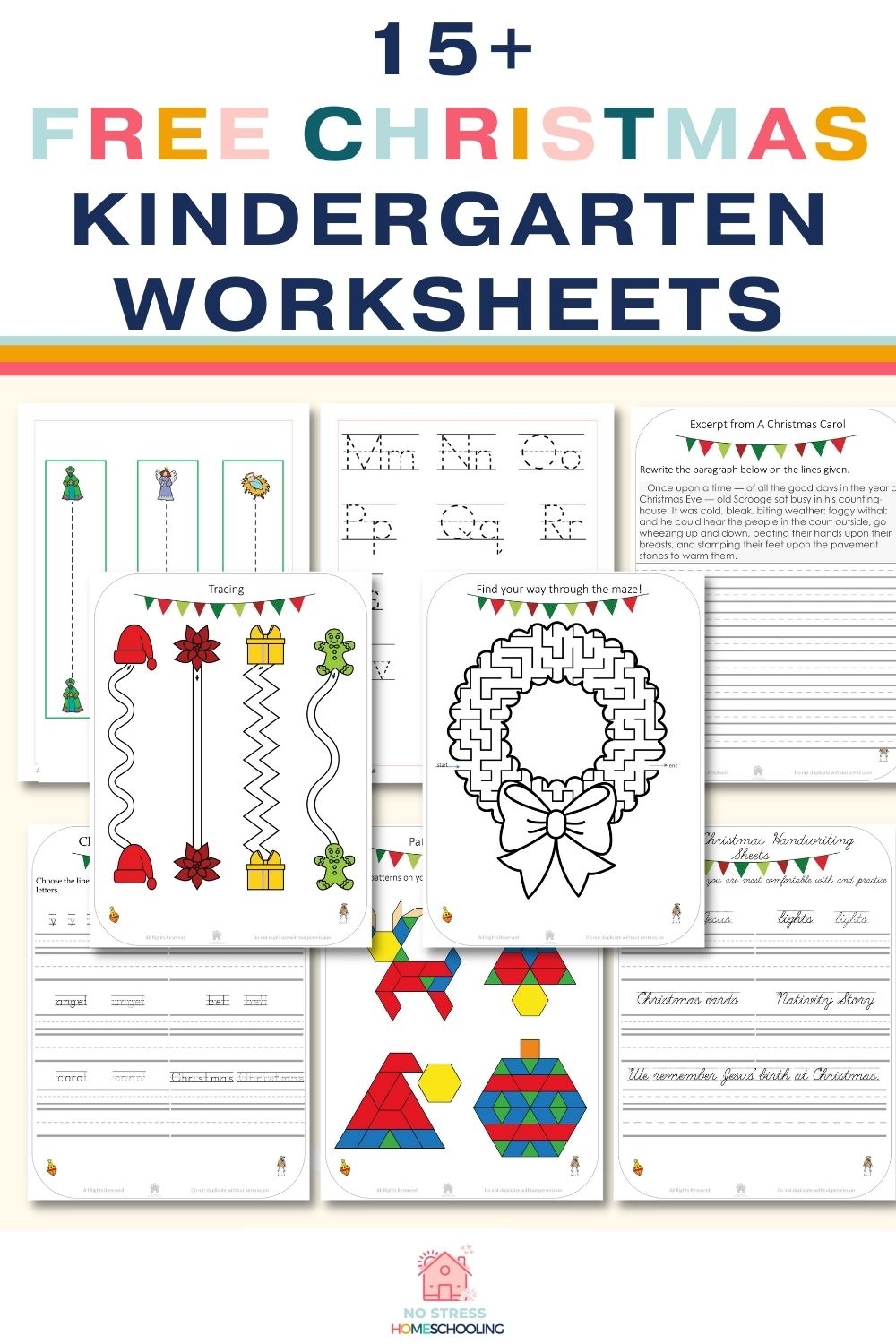 Christmas Worksheets For Kindergarten Free