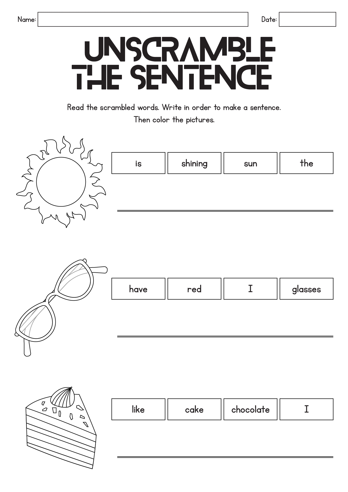 15 Kindergarten Sentence Worksheets Free PDF At Worksheeto
