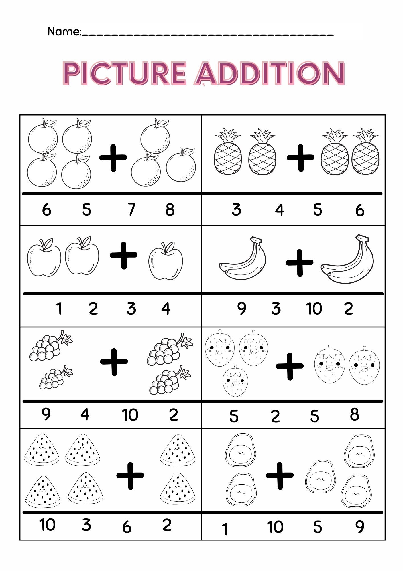 20 Printable Kindergarten Addition Worksheets Picture Addition 