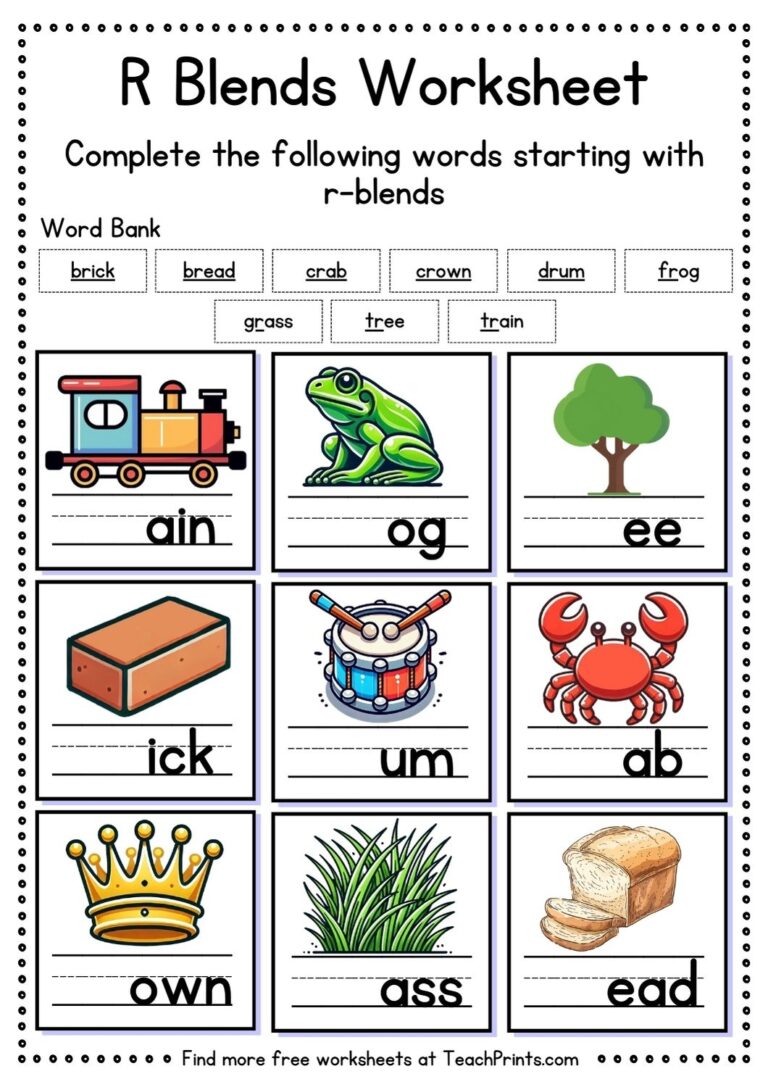 22 Free Blends Worksheets Teach Prints
