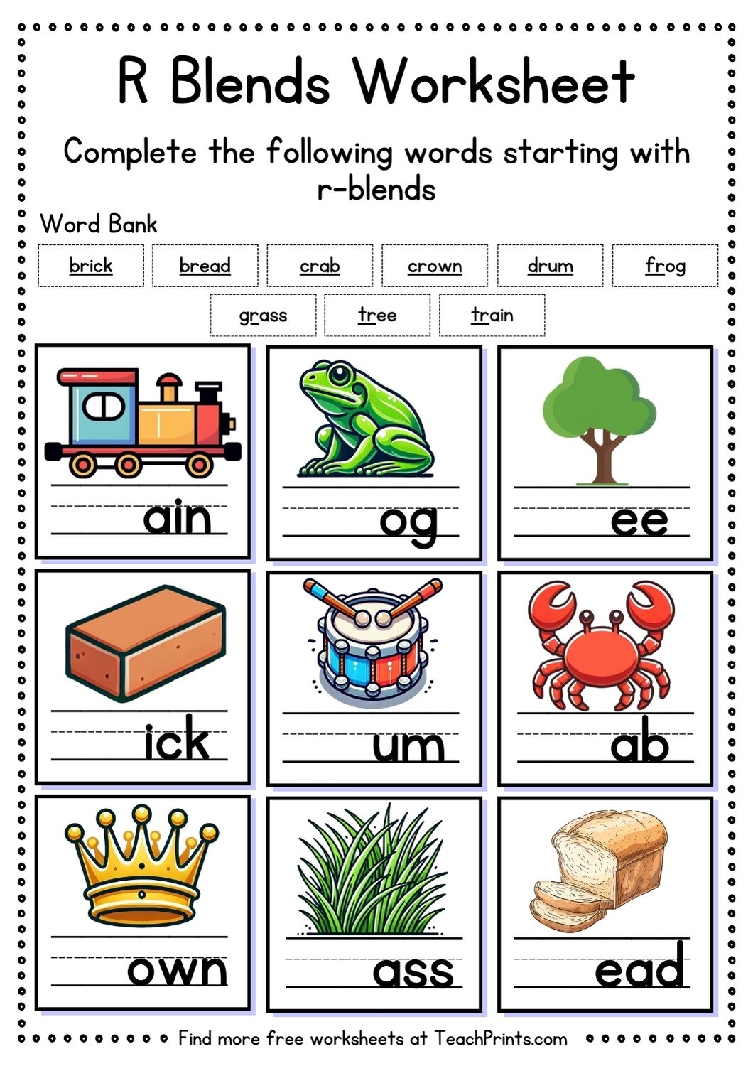 22 Free Blends Worksheets Teach Prints 22 Free Blends Worksheets Teach Prints