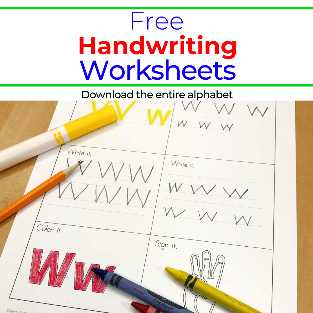 Printable Handwriting Worksheets For Kindergarten Pdf