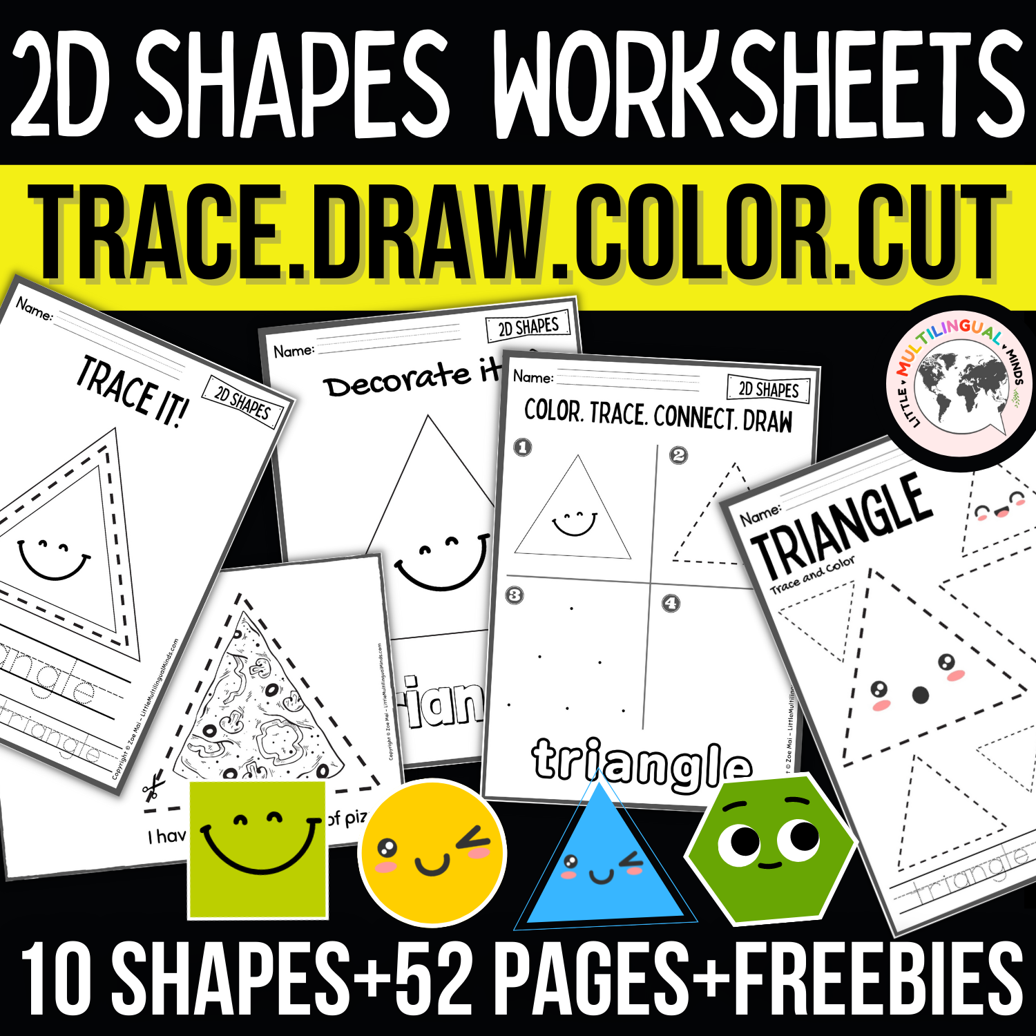 2D Shapes Worksheets Tracing Shapes Drawing Shapes Pre K Kindergarten Math Made By Teachers 2D Shapes Worksheets Tracing Shapes Drawing Shapes Pre K Kindergarten Math Made By Teachers