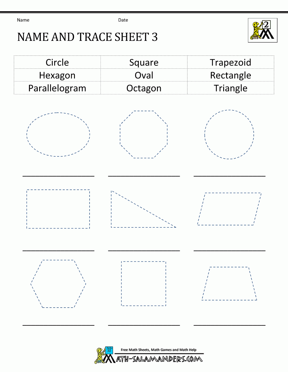 2d Shapes Worksheets