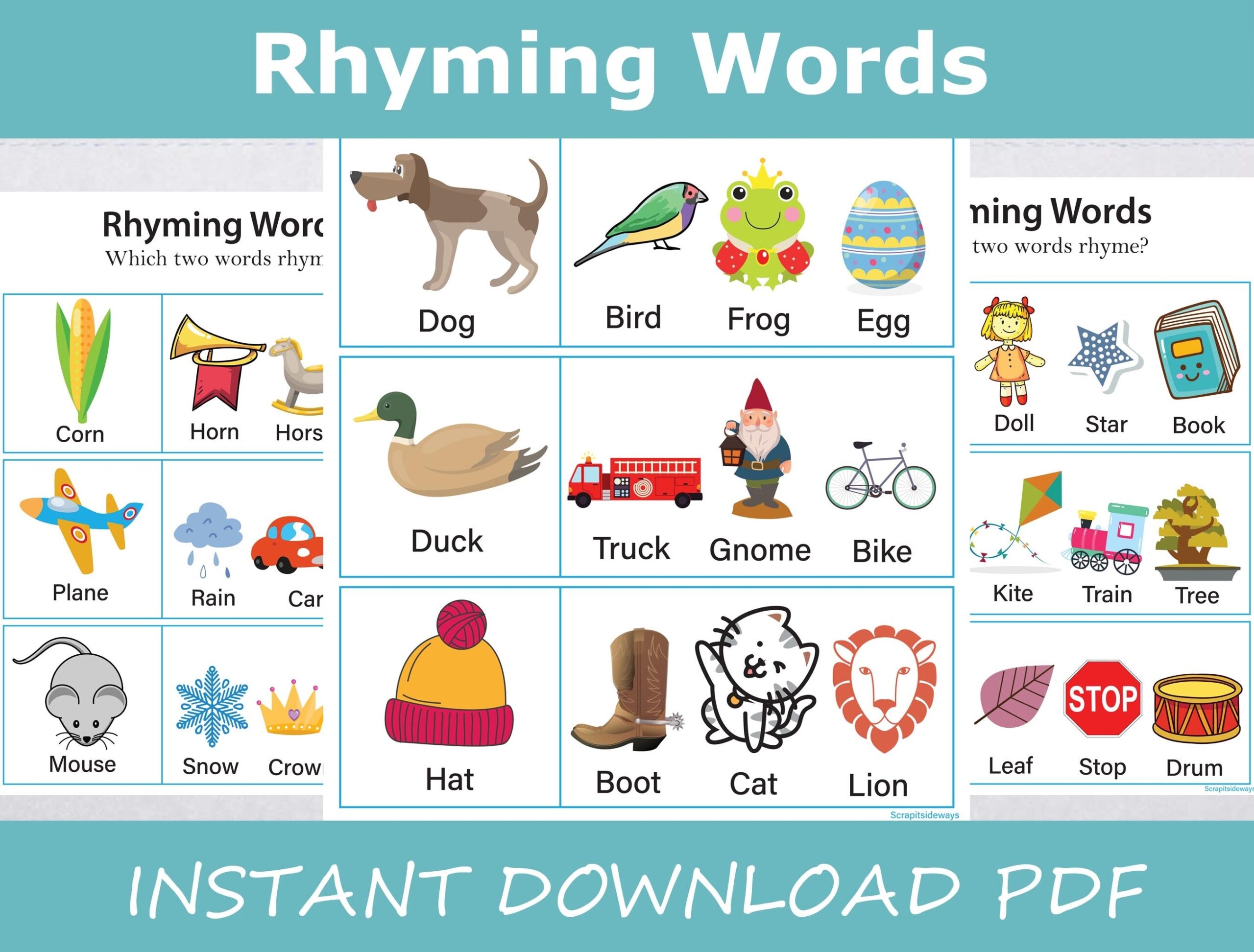 Worksheet Rhyming Words Kindergarten
