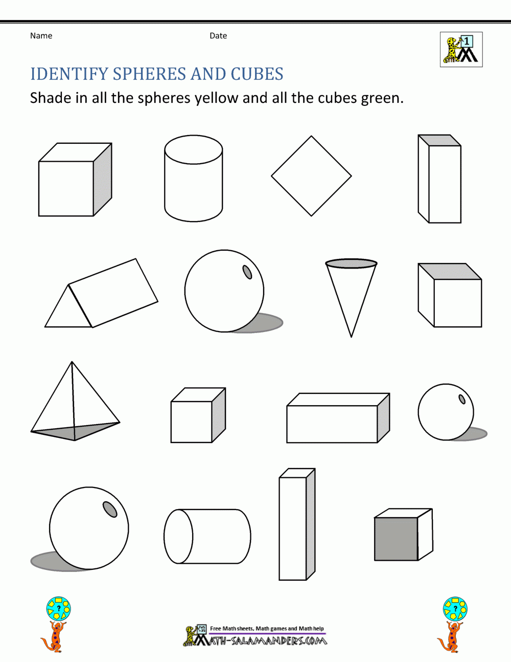 3d Shapes Worksheets