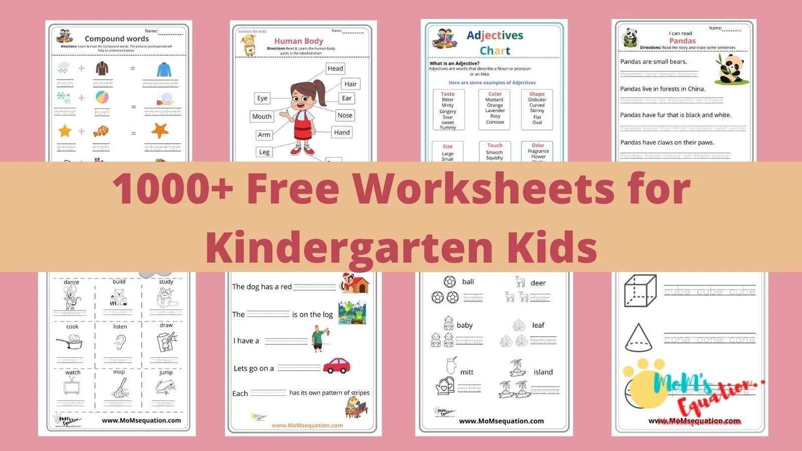 500 Free Worksheets For Kindergarten English U0026 Math Ready For Download Mom sEquation