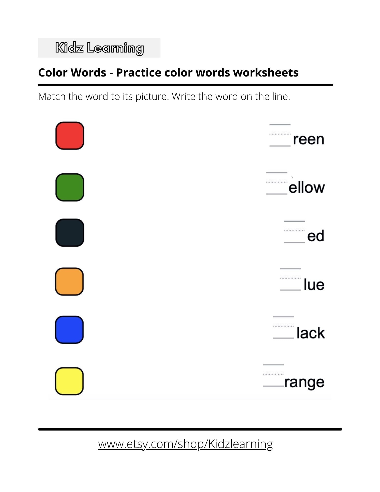 6 Printable Practice Color Words Worksheets Preschool And 1st 6 Printable Practice Color Words Worksheets Preschool And 1st