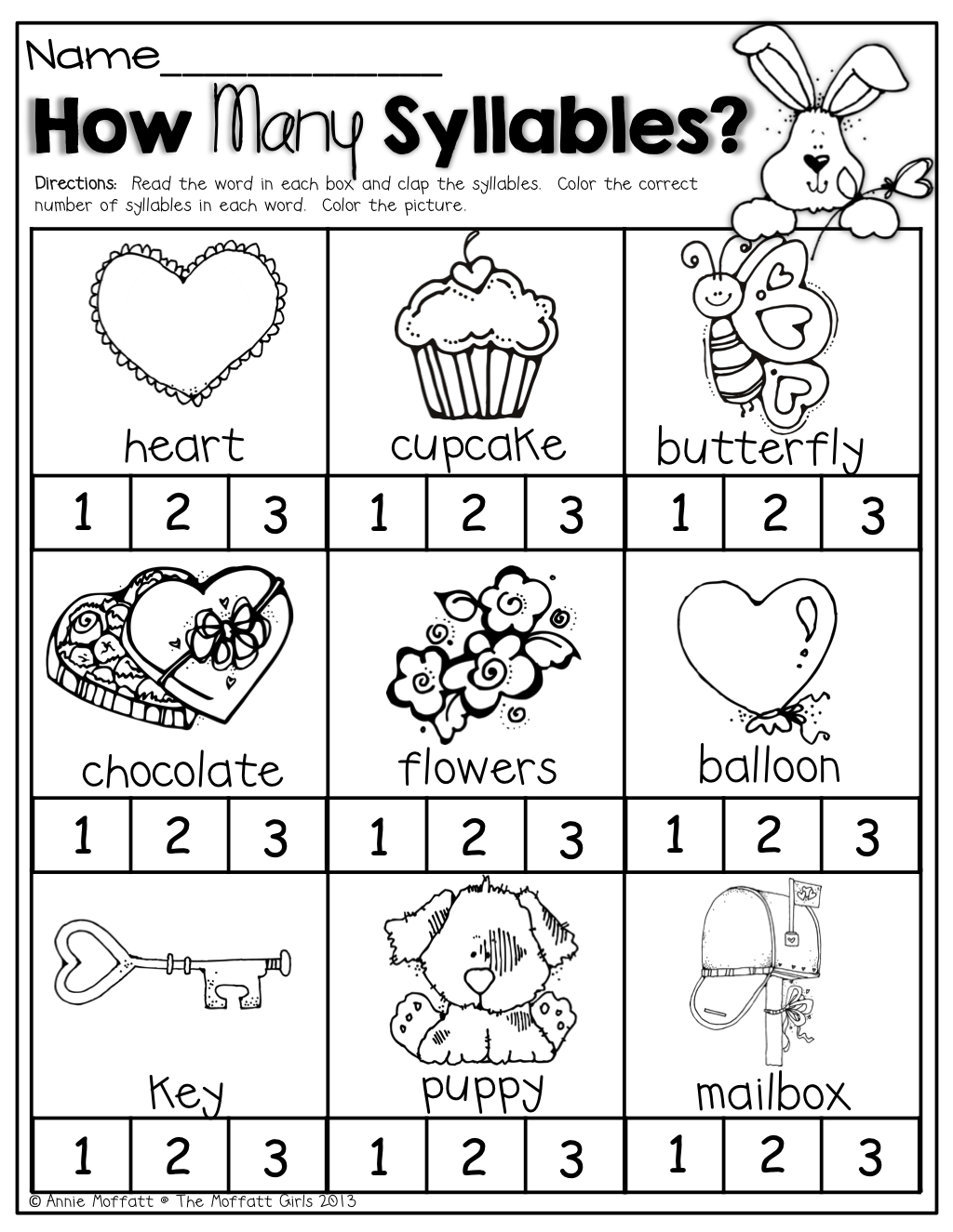 Syllables Worksheet Kindergarten Free