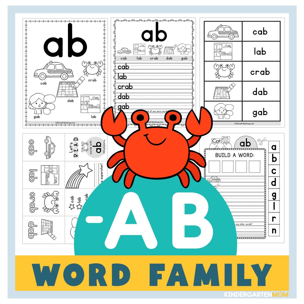 AB Word Family Worksheets Kindergarten Mom