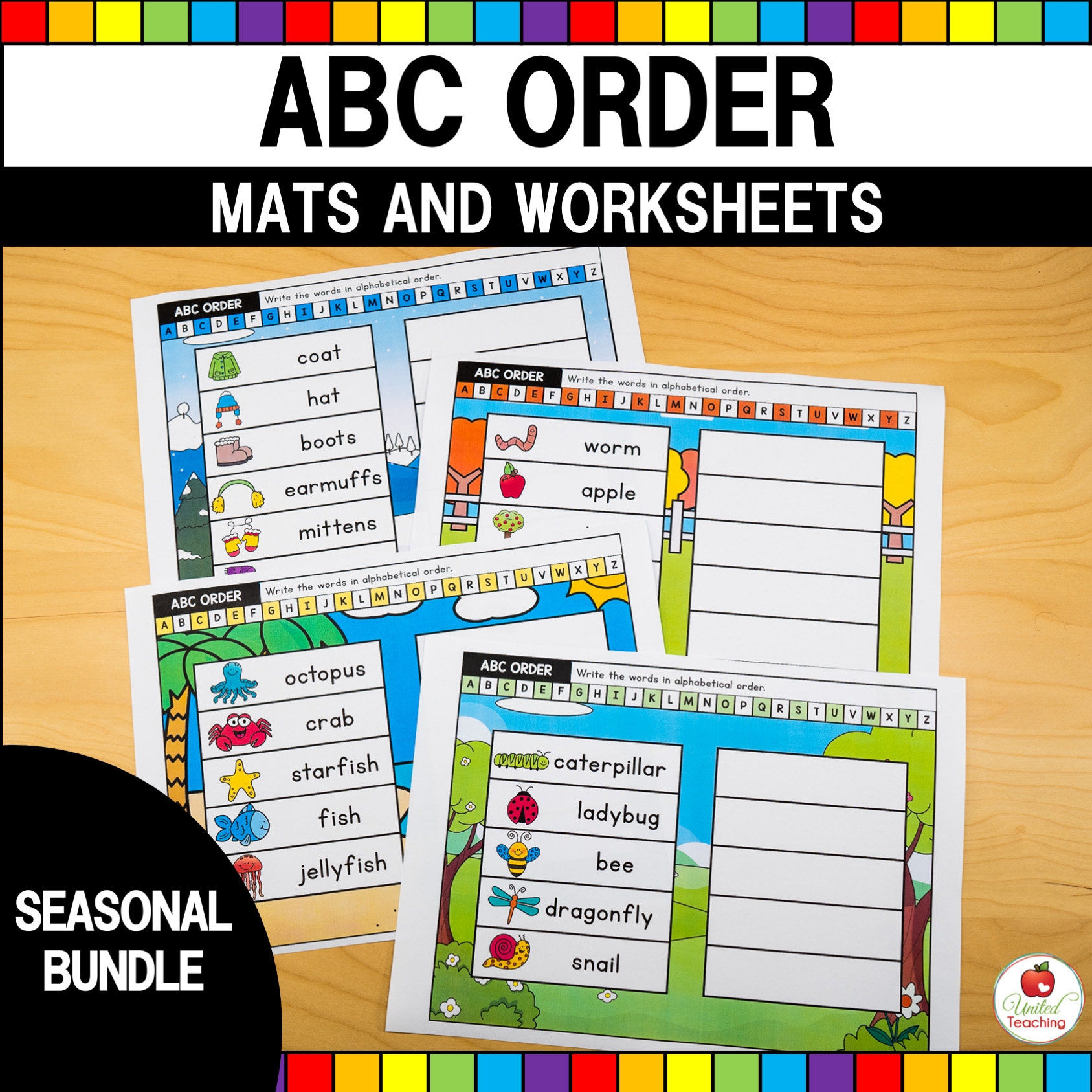 ABC Order Mats And Worksheets United Teaching