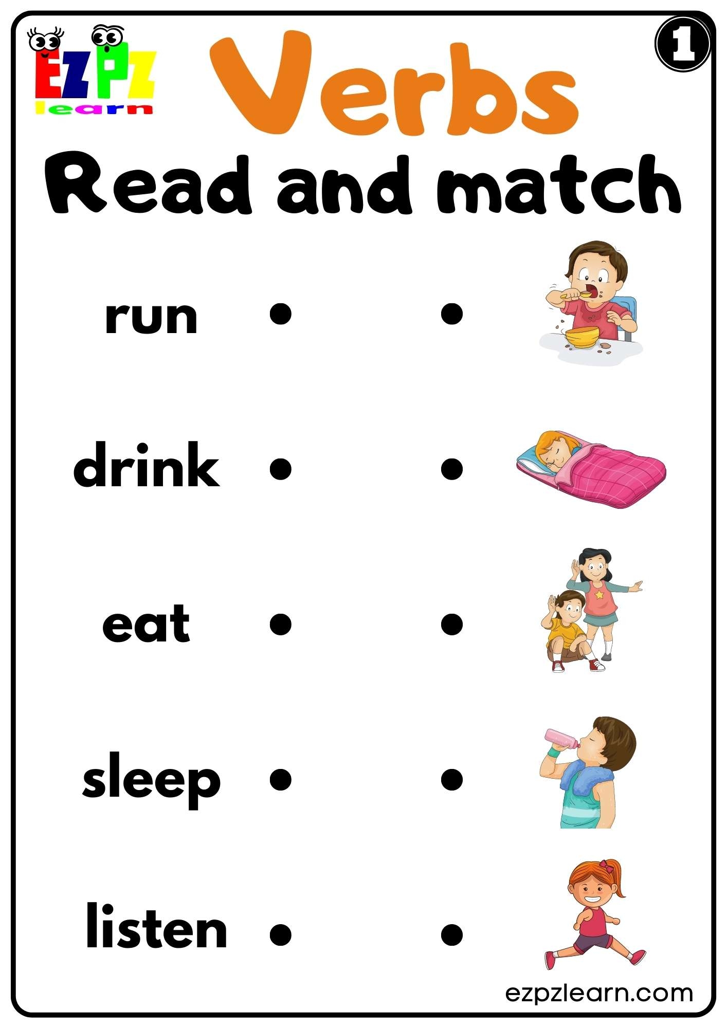 Action Verbs Ezpzlearn Worksheets Library