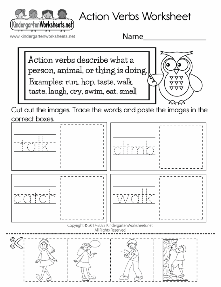 Action Verbs Worksheet Free Printable Digital U0026 PDF