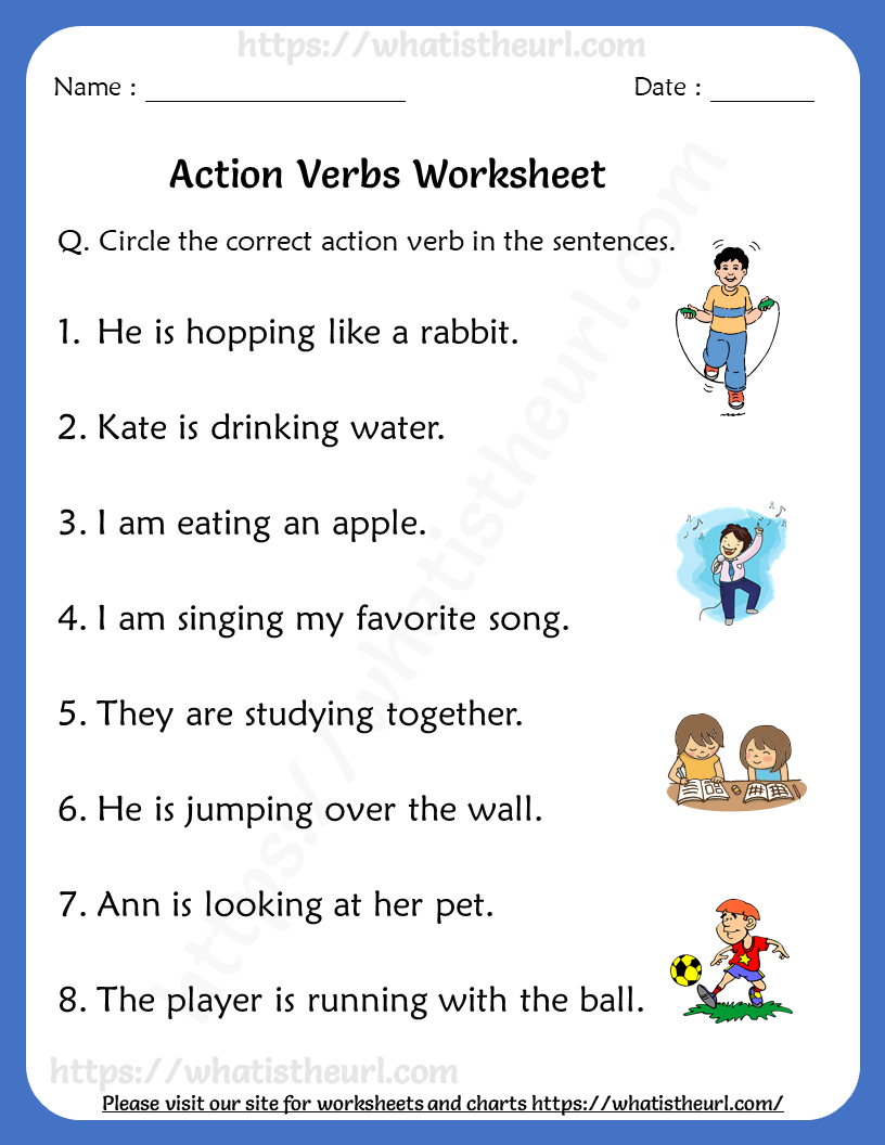Action Verbs Worksheets For Grade 1 Your Home Teacher