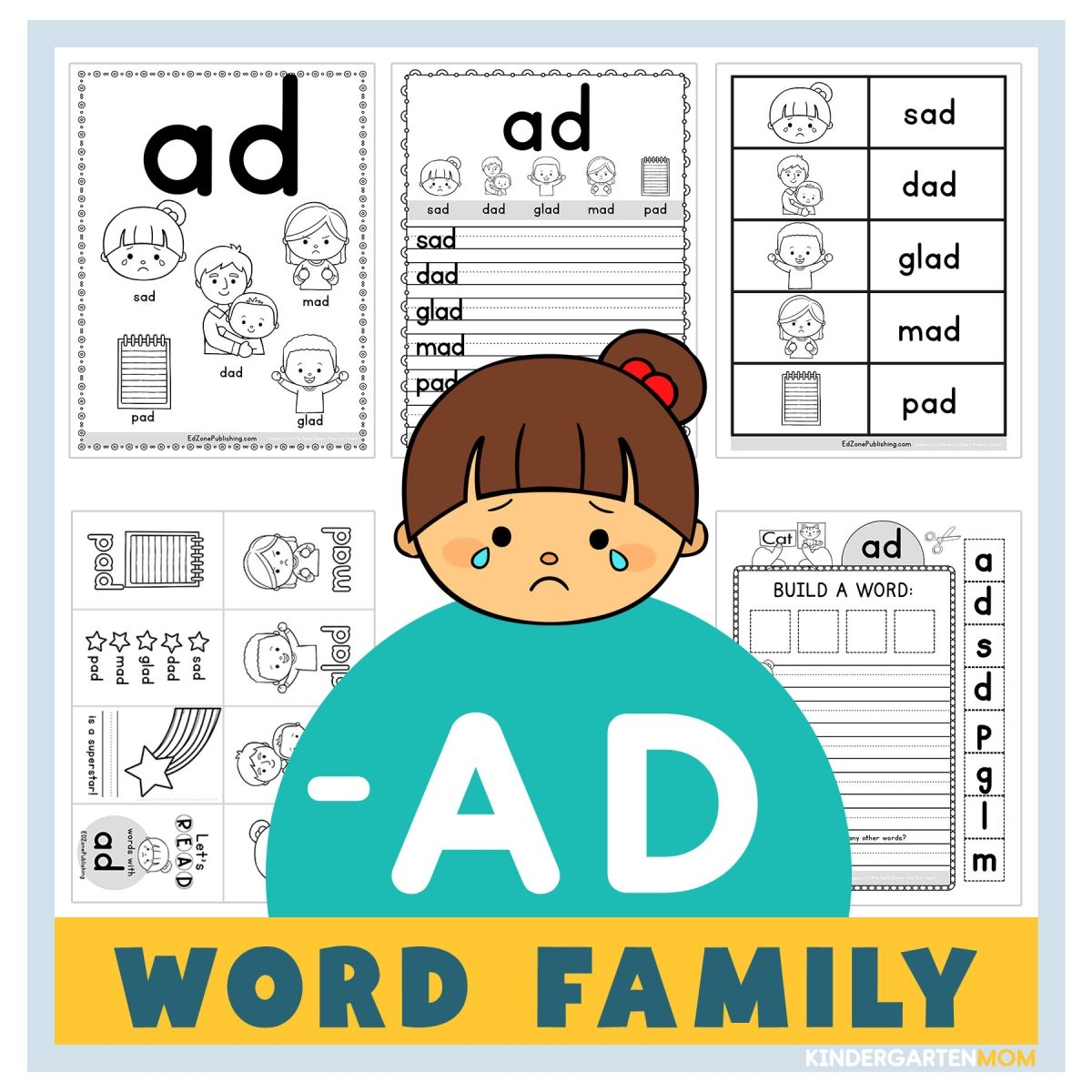 Kindergarten Ad Word Family Worksheets