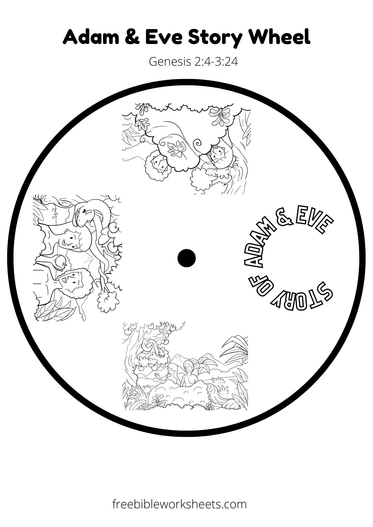 Adam And Eve Printable Story Wheel Craft Preschool Free Bible 