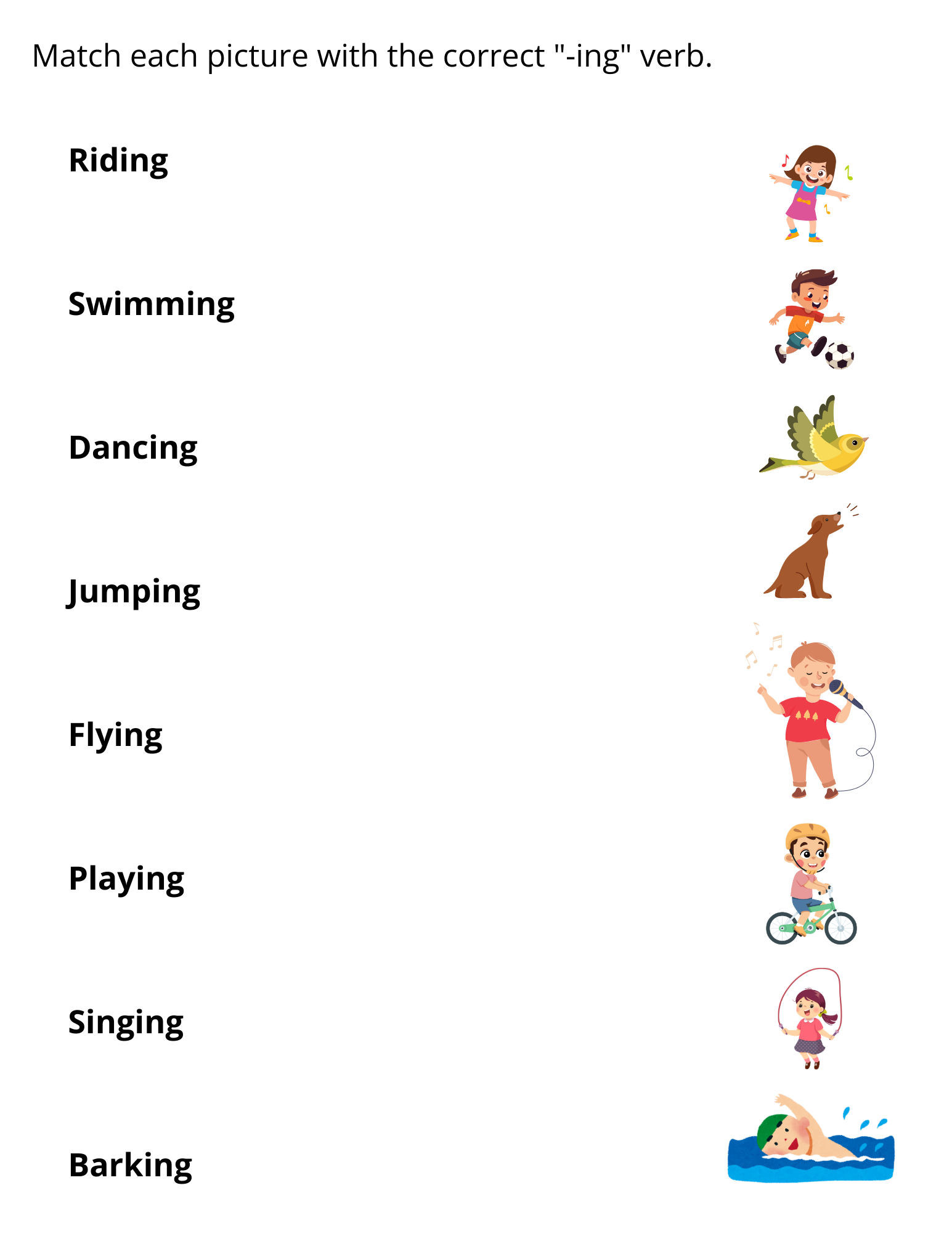 Adding Ing To Verbs Worksheet For Grade 1