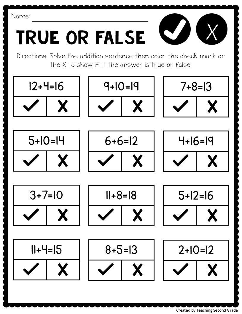 Addition Facts To 20 Worksheets Fun No Prep Math Worksheets For 