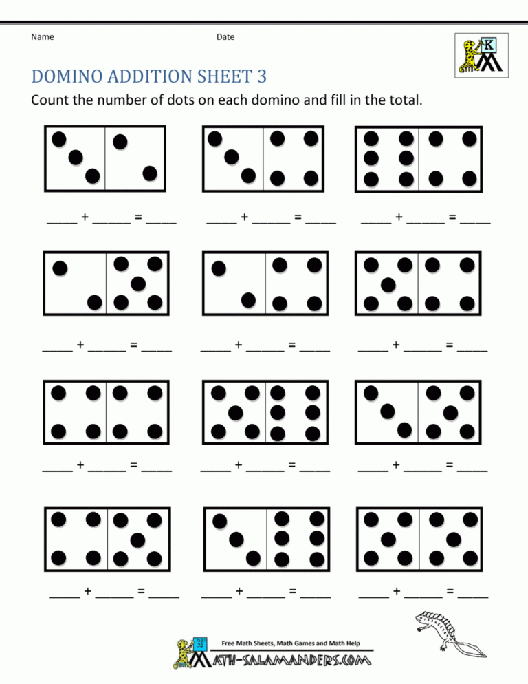 Addition Math Worksheets For Kindergarten