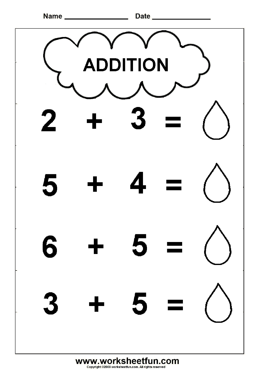 Addition Practice Worksheet For Kindergartners MySchoolsMath 