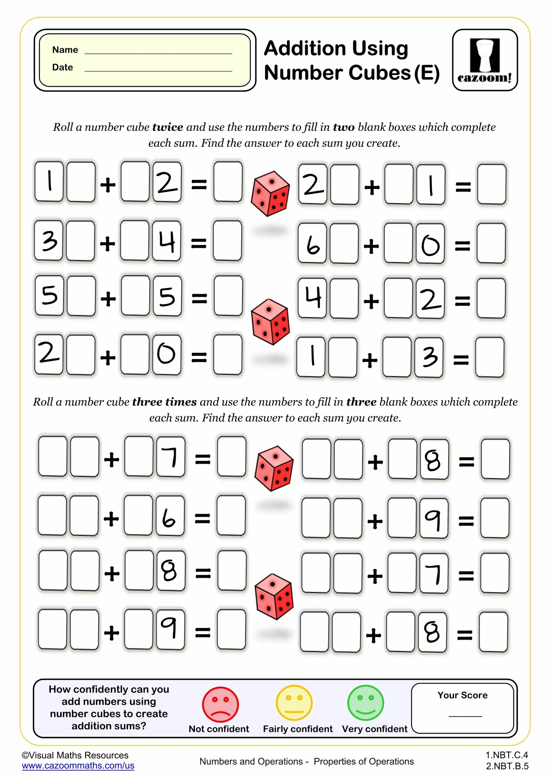 Addition Using Number Cubes E Fun And Engaging 1st Grade PDF Addition Using Number Cubes E Fun And Engaging 1st Grade PDF