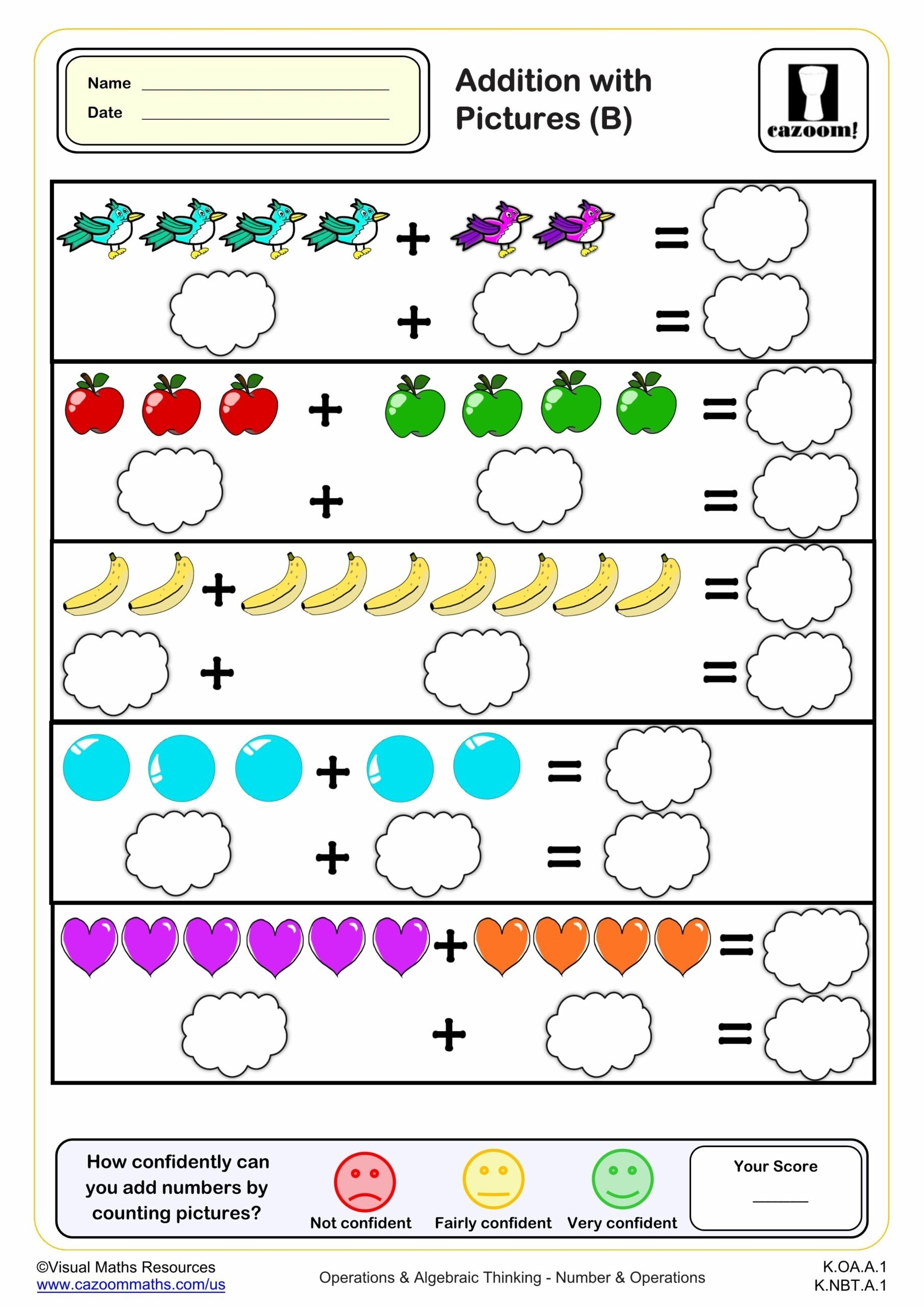 Kindergarten Math Worksheets K.Oa.1 Kindergarten Math Worksheets K.Oa.1