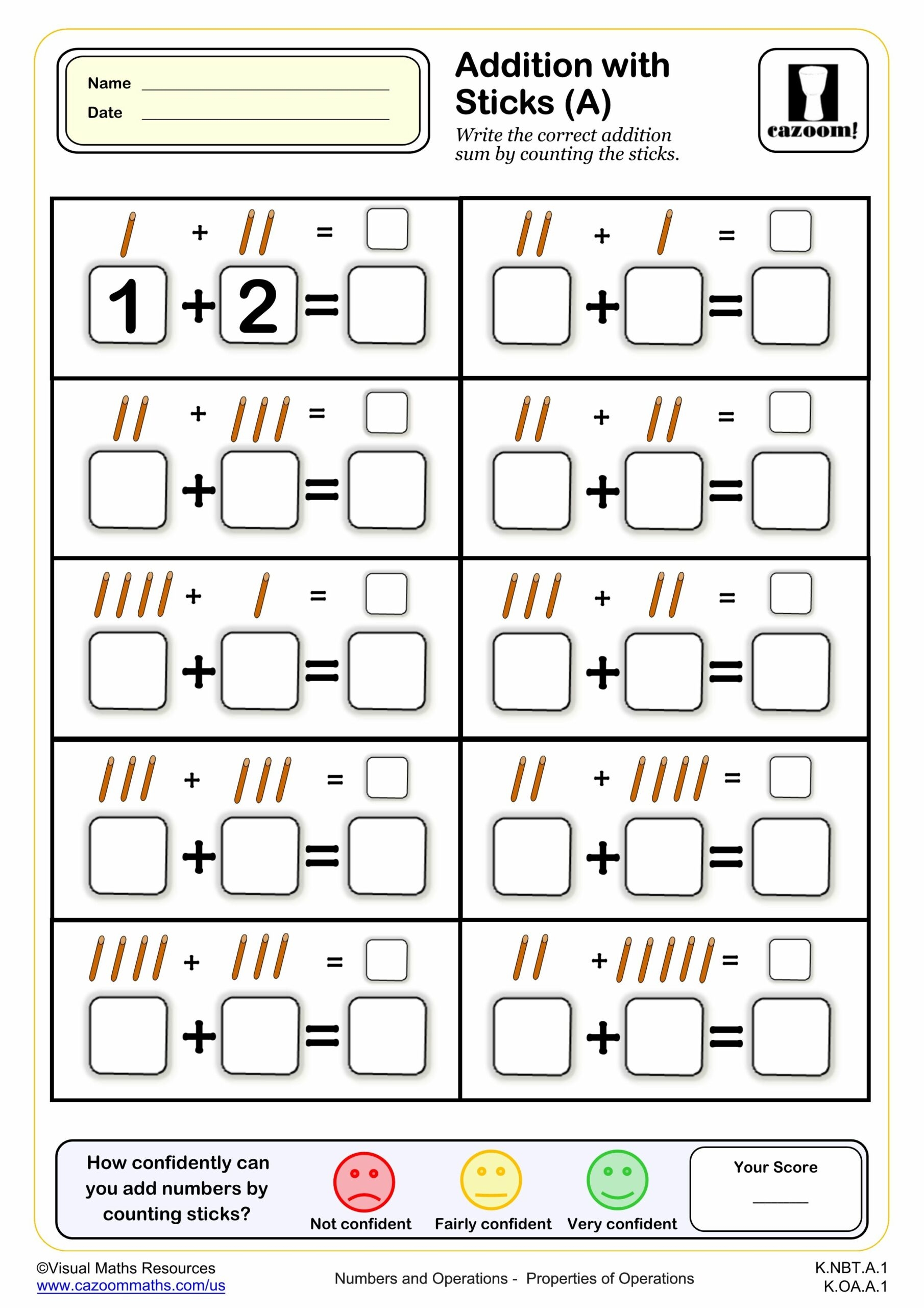 Addition With Sticks A Fun And Engaging K Grade PDF Worksheets Addition With Sticks A Fun And Engaging K Grade PDF Worksheets