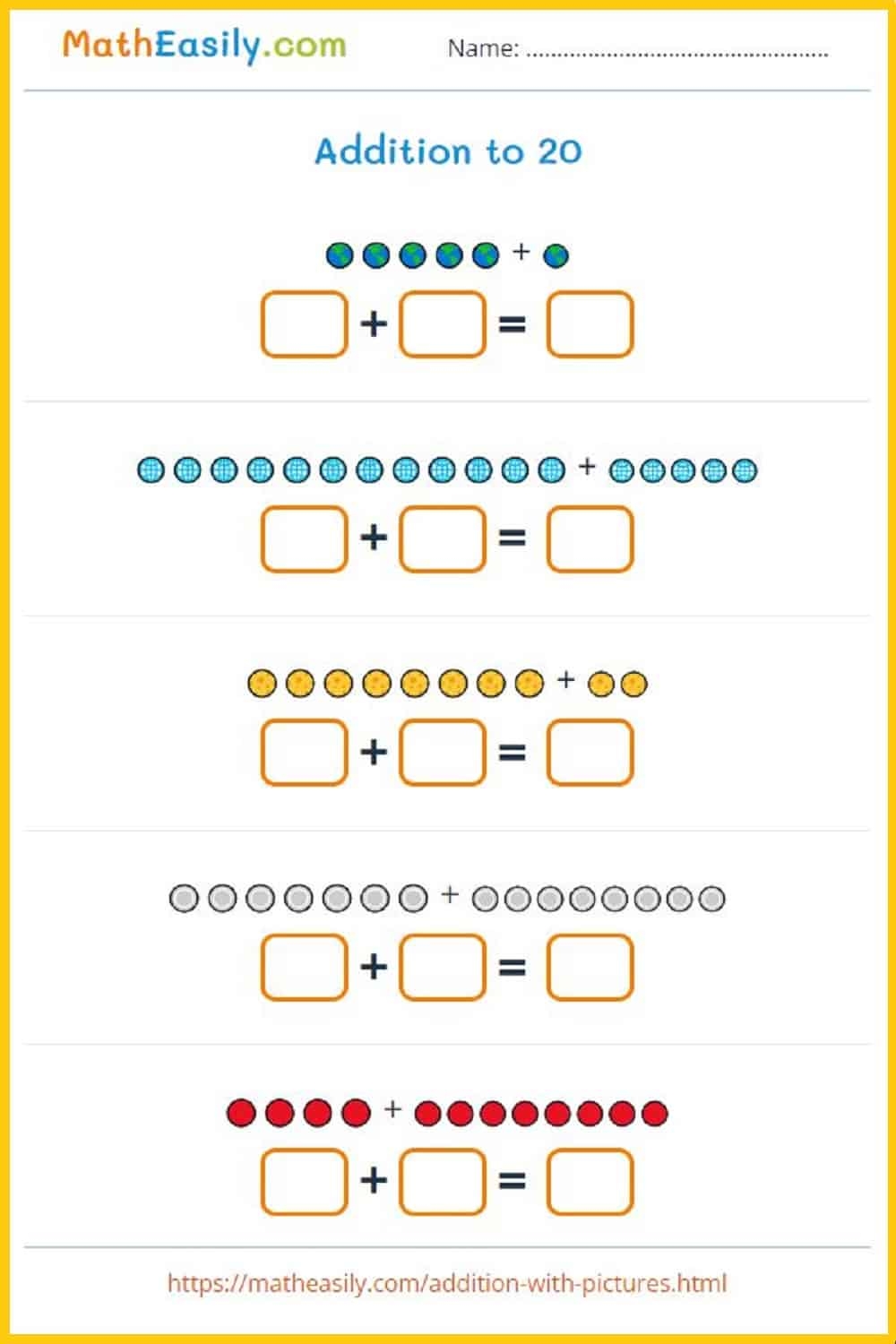 Addition Within 20 Games And Worksheets