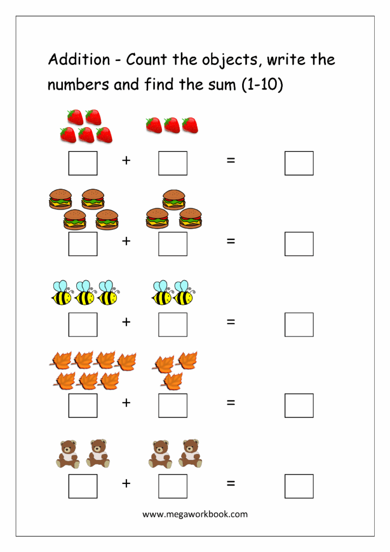 Addition Worksheets For Kindergarten Math Addition Worksheets Worksheets Library