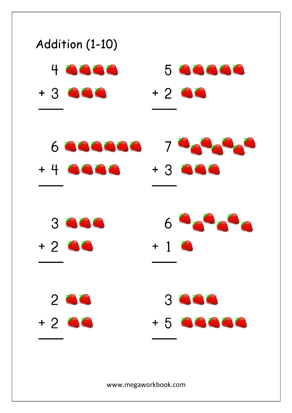 Addition Worksheets For Kindergarten Math Addition Worksheets Worksheets Library