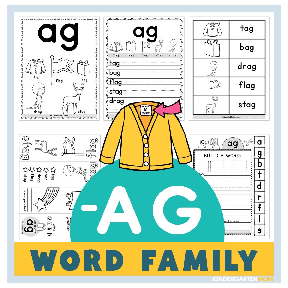 AG Word Family Worksheets Kindergarten Mom