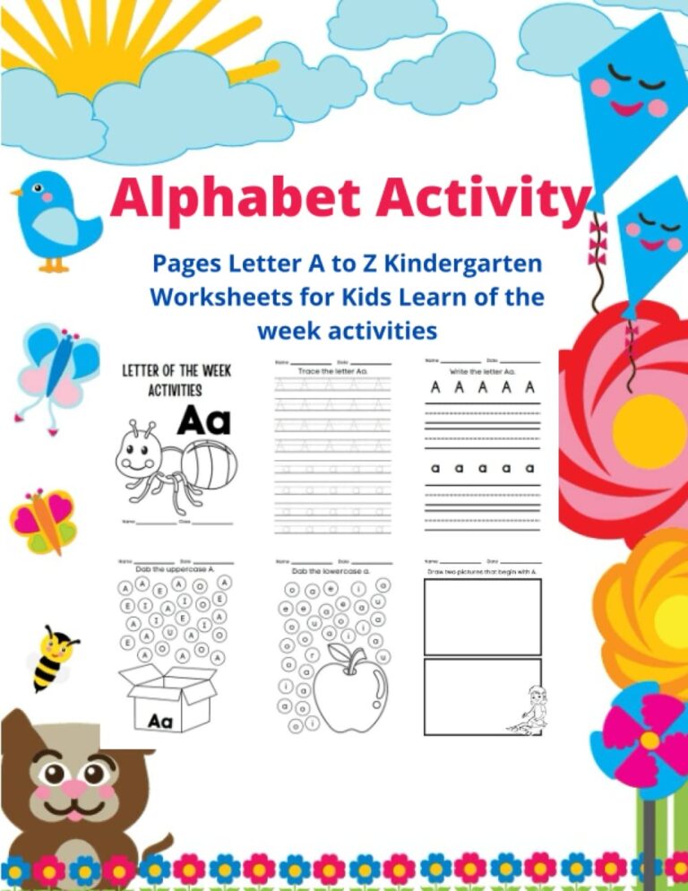 Alphabet Activity Pages Letter A To Z Kindergarten Worksheets For Kids Learn Of The Week Activities Singh Devendra 9798422514403 Amazon Books