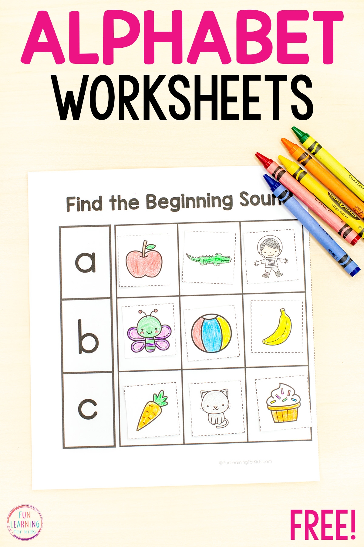 Alphabet Beginning Sounds Sorting Worksheets