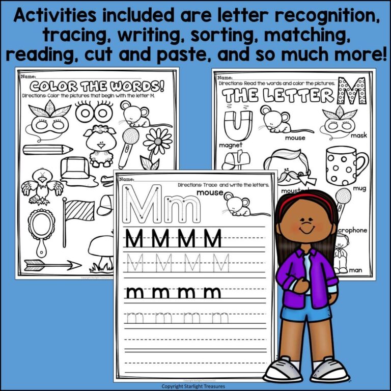 Alphabet Letter Of The Week Worksheets For Early Readers Letter 