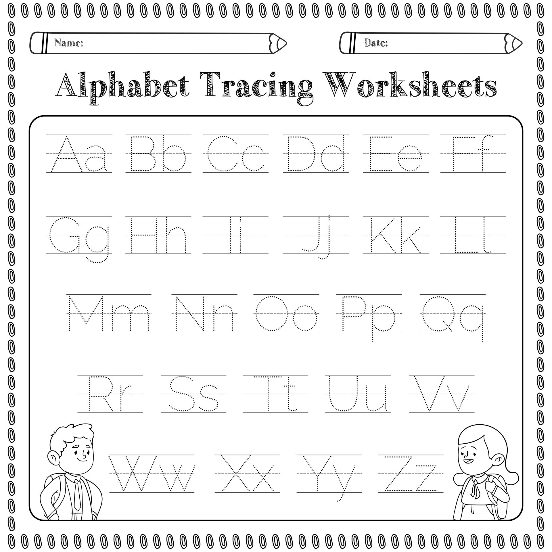 Kindergarten Alphabet Worksheets Printable