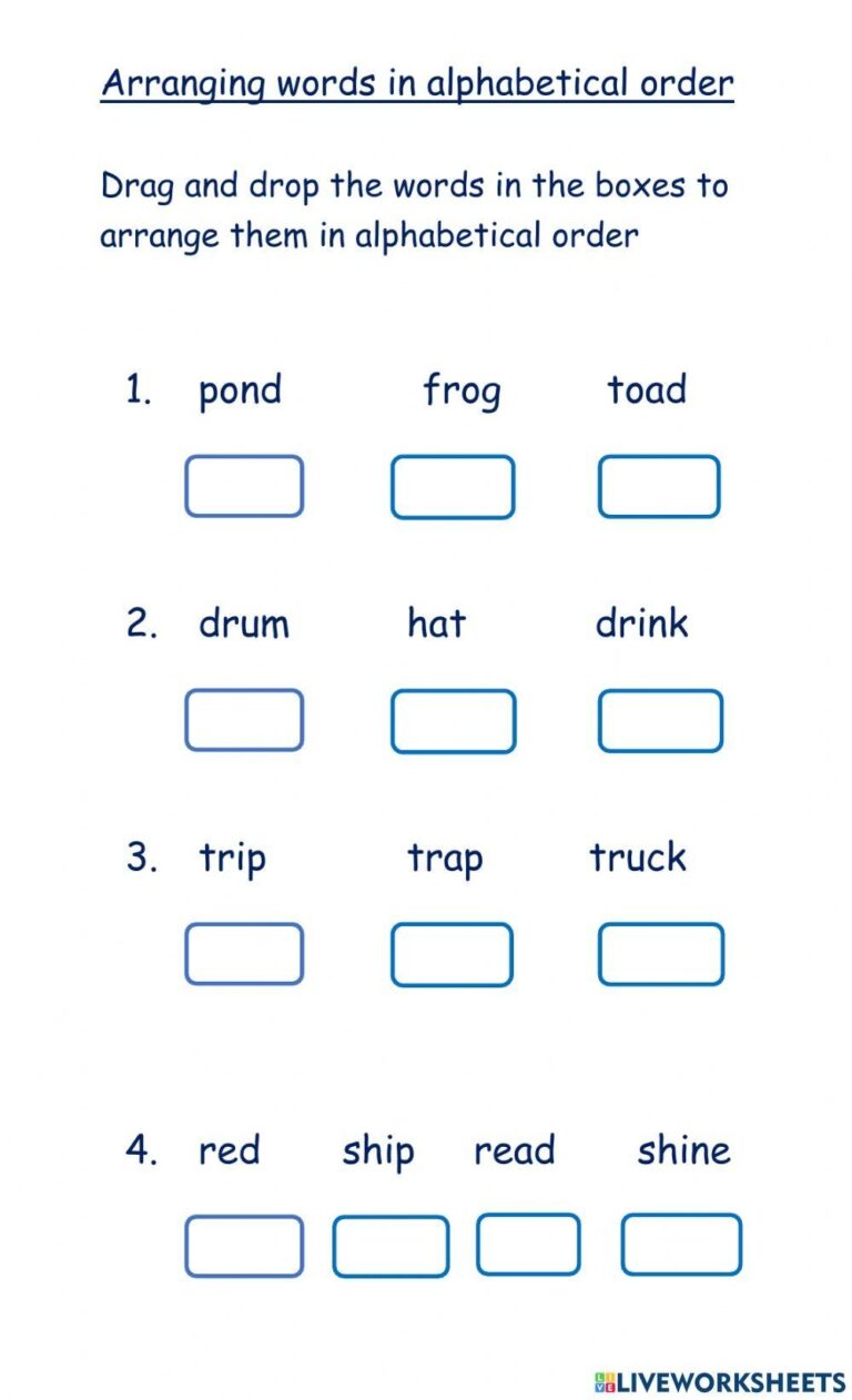 Alphabetical Order Worksheet Practice Sorting Words Alphabetically