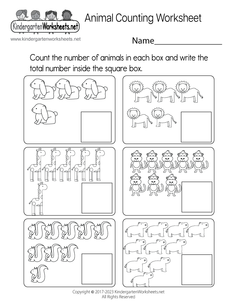 Animal Counting Worksheet Free Printable Digital U0026 PDF