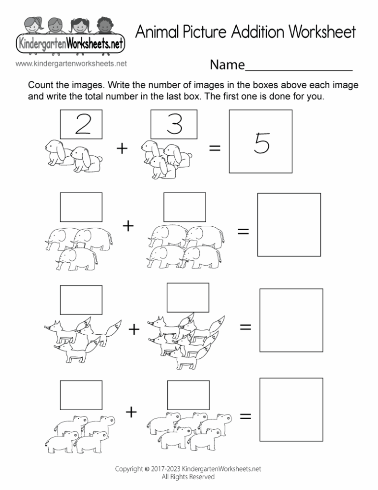 Animal Picture Addition Worksheet Free Printable Digital U0026 PDF