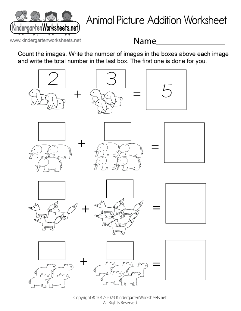 Animal Picture Addition Worksheet Free Printable Digital U0026 PDF