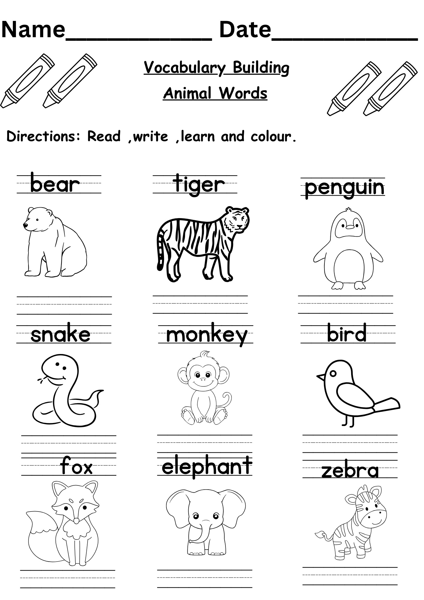 Words With At Worksheet For Kindergarten